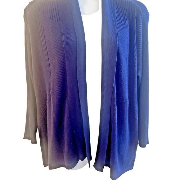 89th + Madison Gray Open Cardigan Sweater Size 1X navy blue - Picture 2 of 8